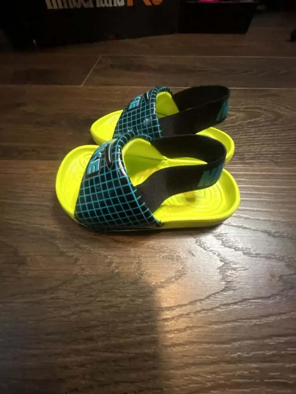 Nike Toddler Kawa Slide SE Sandals - Black/Aquamarine-Cyber (CW1658-001)